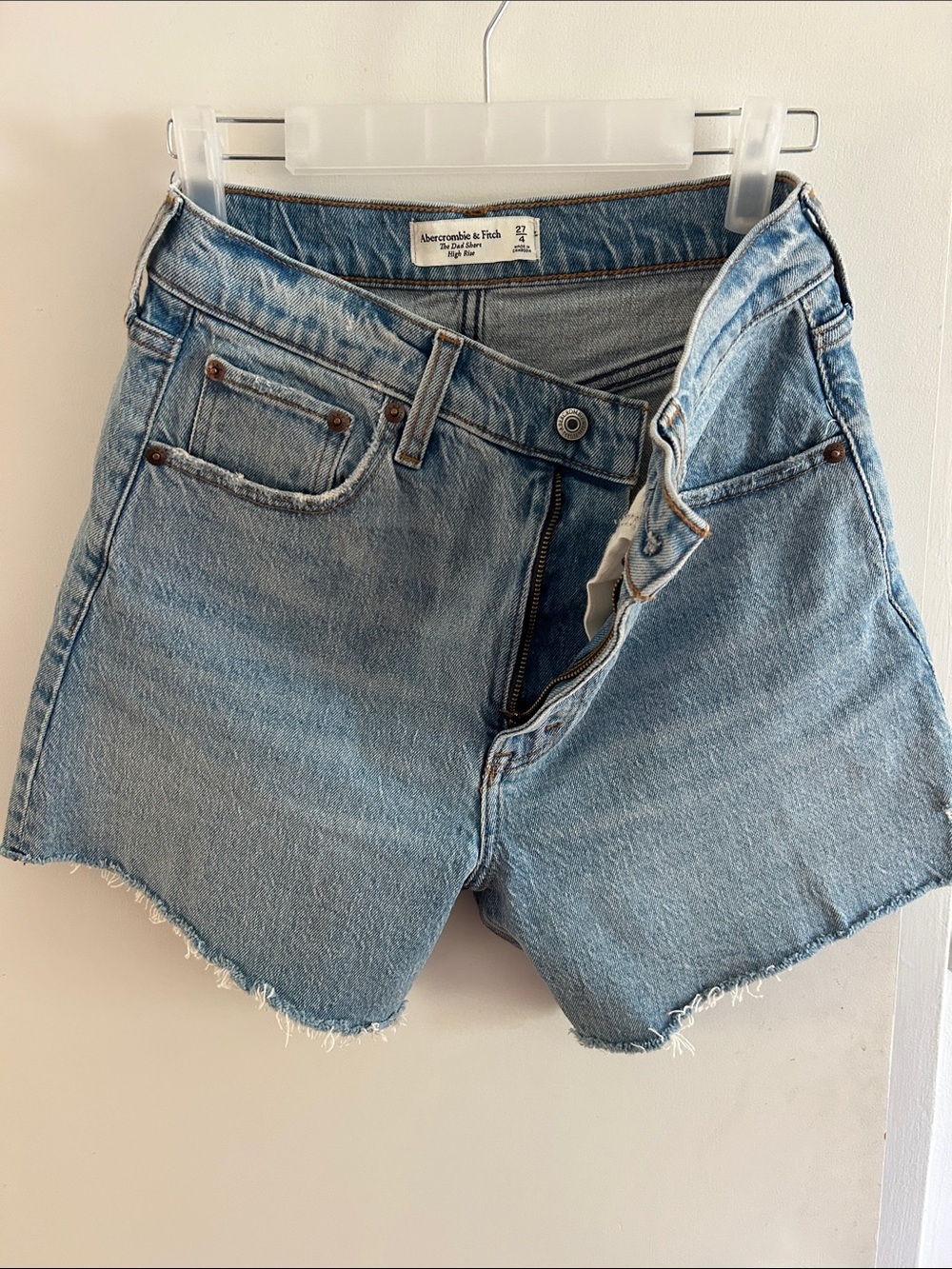 Abercrombie & Fitch Light Blue Denim Dad High-Rise Women's Shorts
